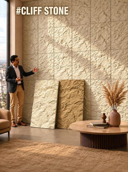 #Cliff Stone - PU Panels New Design - Size 2x4ft - 80mm thickness - 2 color options