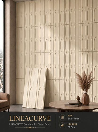 # Linea Curve PU Panel New Design- 30mm thickness - Size 2x4ft - 4 color options - Min 8Pcs