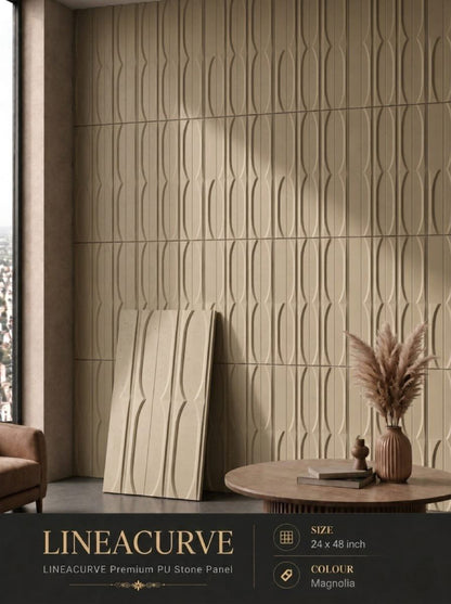 # Linea Curve PU Panel New Design- 30mm thickness - Size 2x4ft - 4 color options - Min 8Pcs