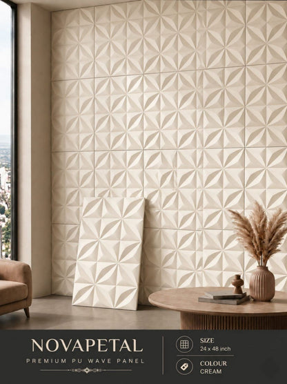 #NovaPetal - PU Panels White New Design - Size 2x4ft - Min 8Pcs