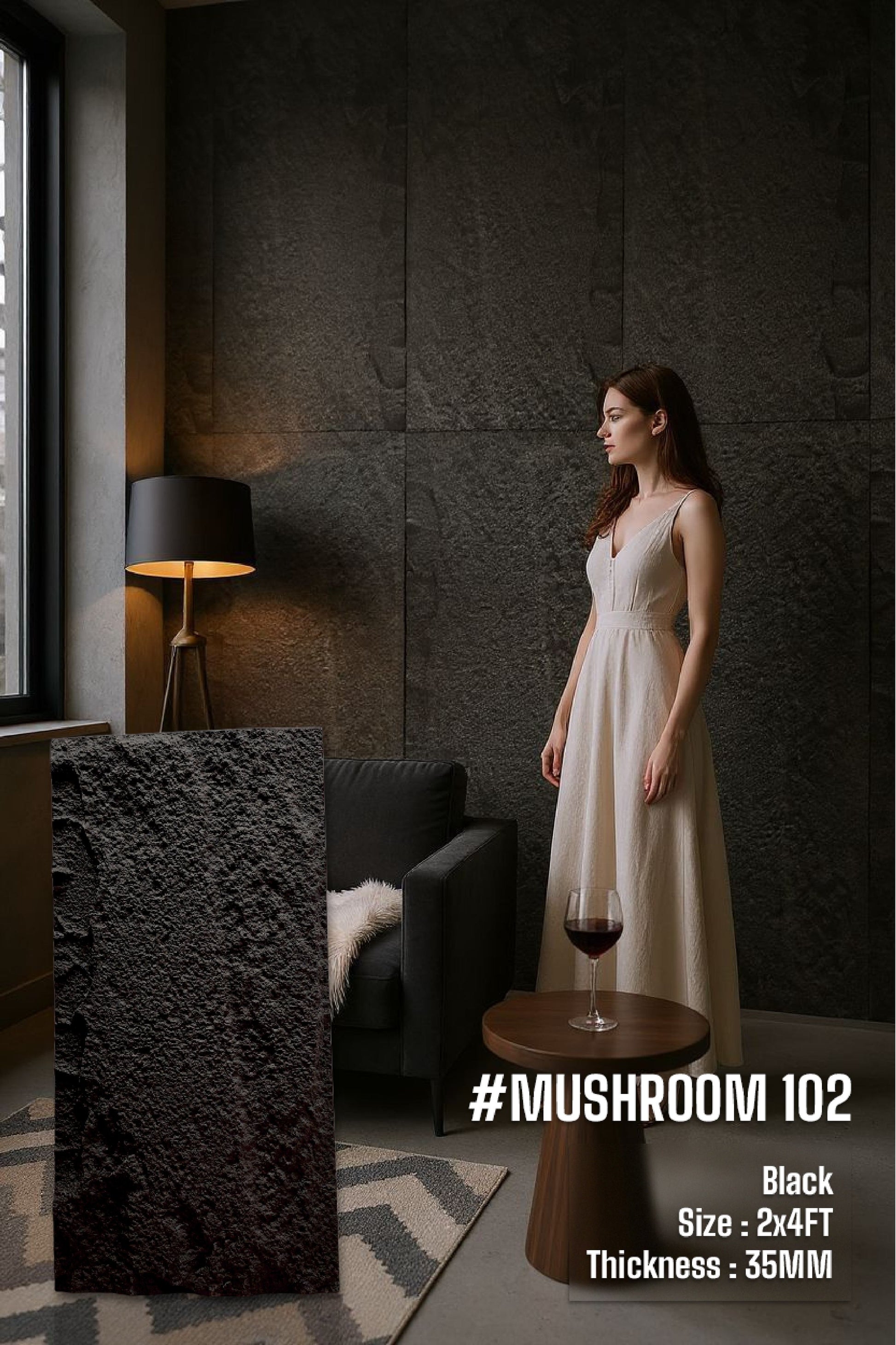 #Mushroom102 - 35mm PU Stone Panels  (Size 2*4ft) - 5 Colors option