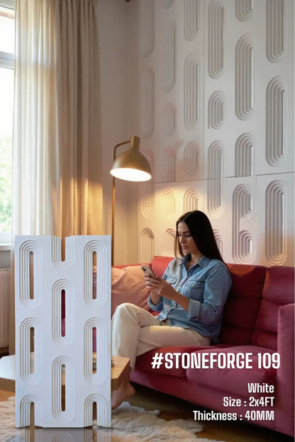 #StoneForge 109 PU Panels Fluted Cutout Design- 40mm thickness - Size 2x4ft - Box of 8pcs - 5 color options