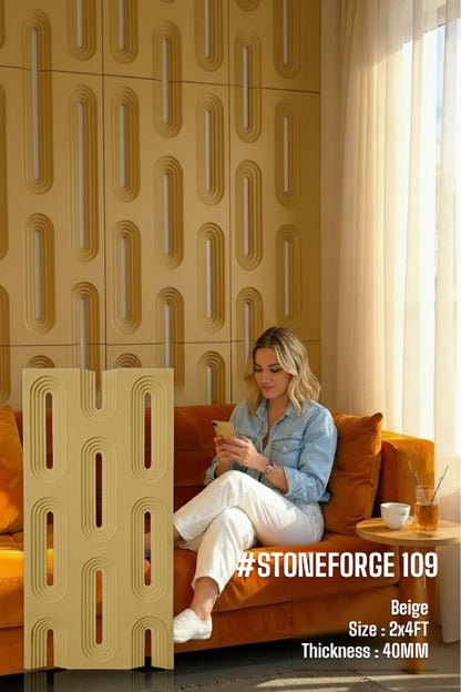 #StoneForge 109 PU Panels Fluted Cutout Design- 40mm thickness - Size 2x4ft - Box of 8pcs - 5 color options