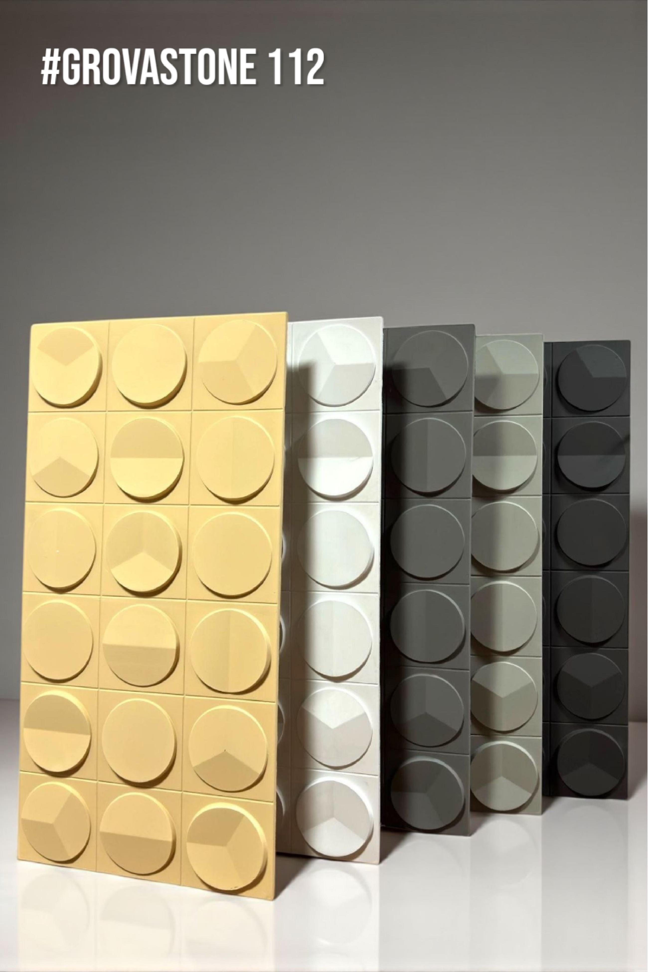 #GrovaStone 112 Without Mirror – 25mm PU Stone Finish Panels - Size 2x4ft - 5 color options