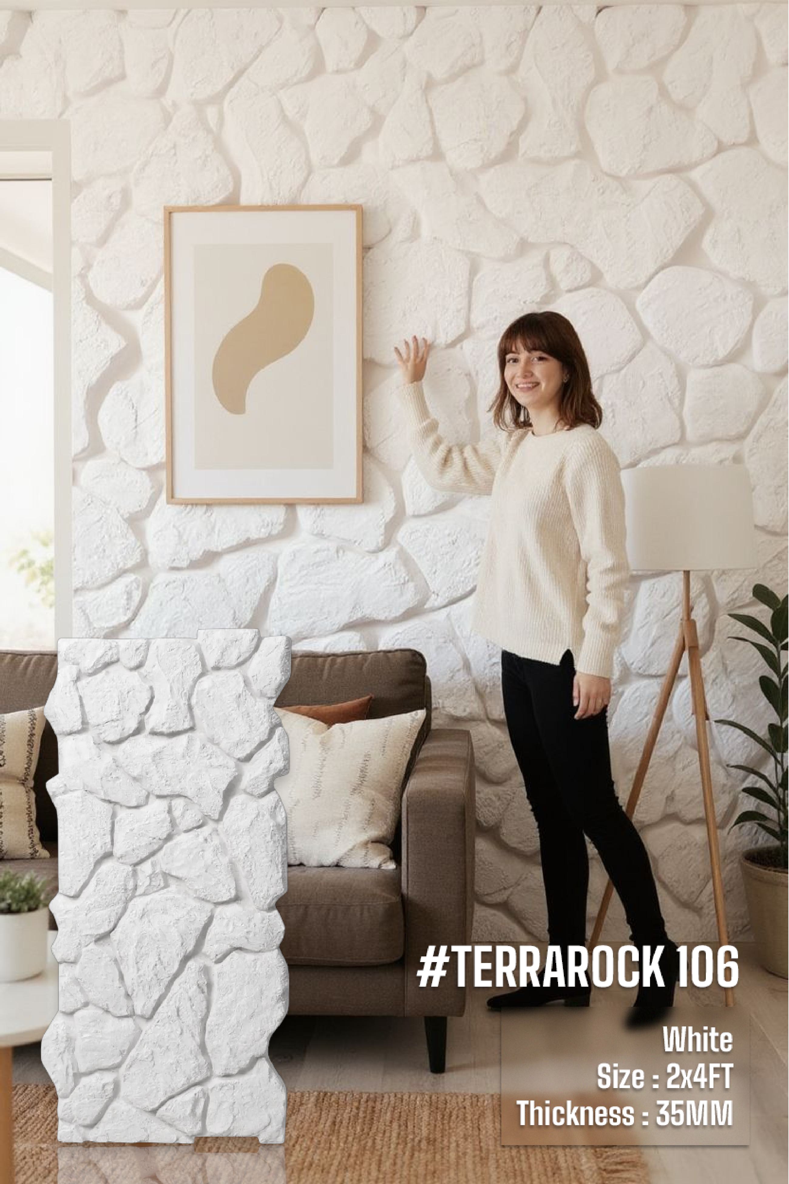 #Terra Rock 106 – 35mm PU Stone Finish Panels - Size 2x4ft - Box of 8pcs - 5 color options