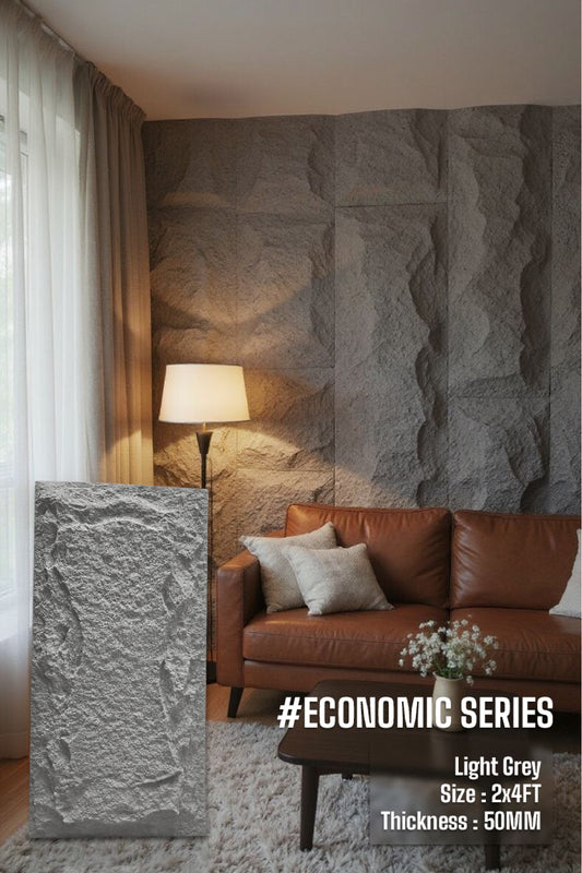 Economic Series - 50mm PU stone Panels (Size 2*4ft) (Box of 10pcs)