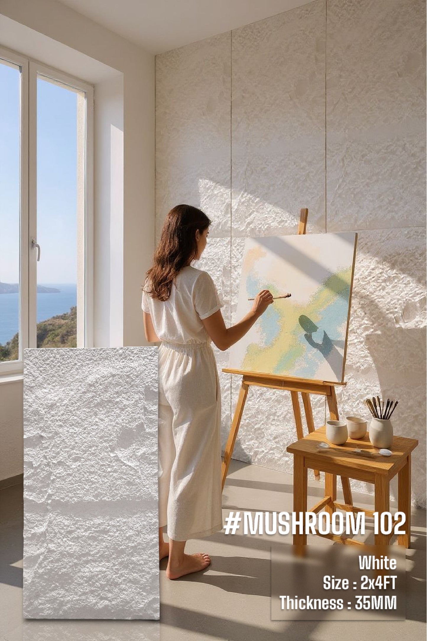 #Mushroom102 - 35mm PU Stone Panels  (Size 2*4ft) - 5 Colors option SWASTIK CREATIONS The Trend Point