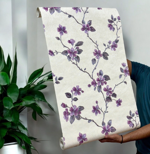 Pink Floral Wallpaper (set of 2) - SWASTIK CREATIONS The Trend Point