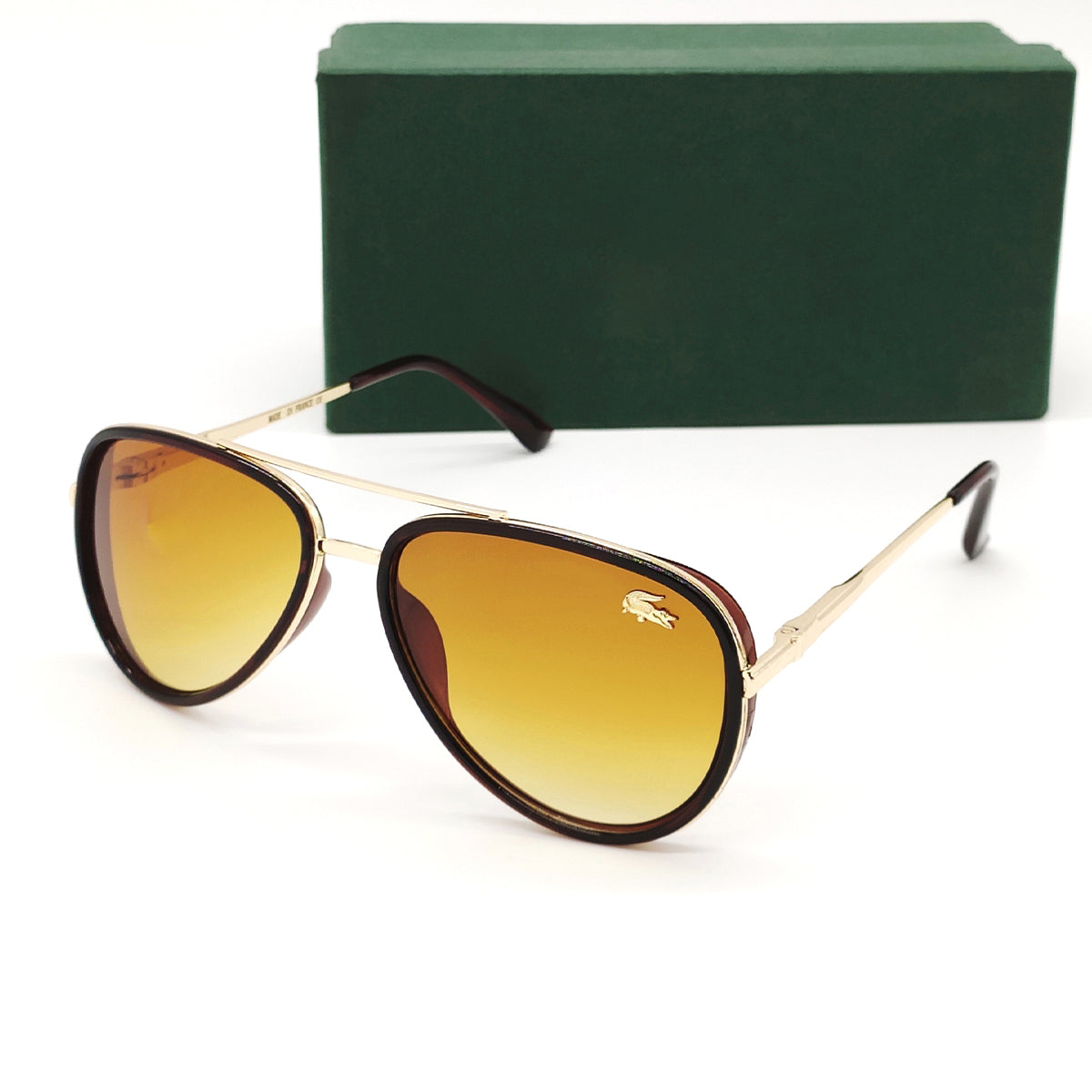 Lusso 0756 Aviator Sunglasses (SUN-LC-0756-BRN2GLD) - SWASTIK CREATIONS The Trend Point SWASTIK CREATIONS The Trend Point