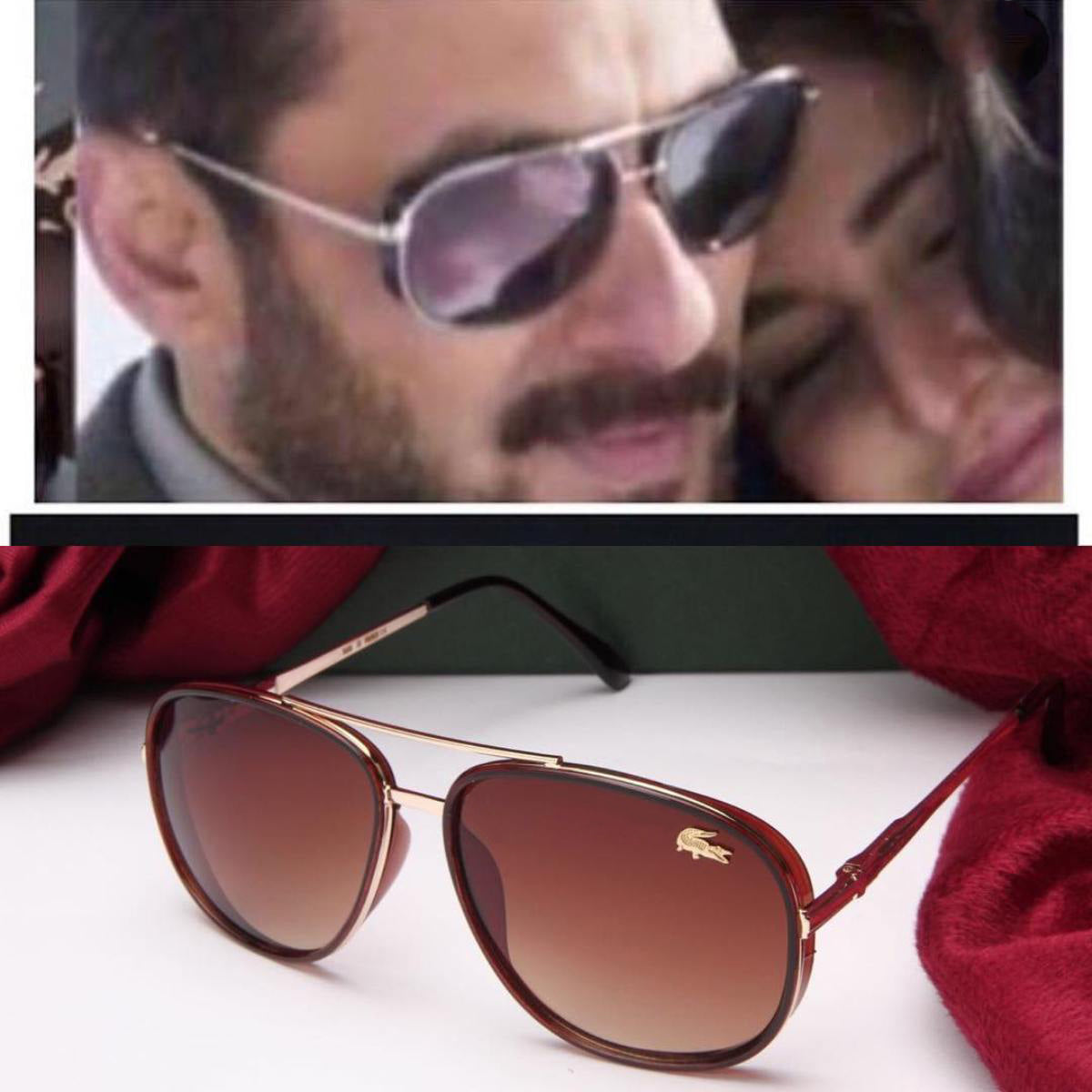 Lusso 0756 Aviator Sunglasses (SUN-LC-0756-BRN2GLD) - SWASTIK CREATIONS The Trend Point SWASTIK CREATIONS The Trend Point