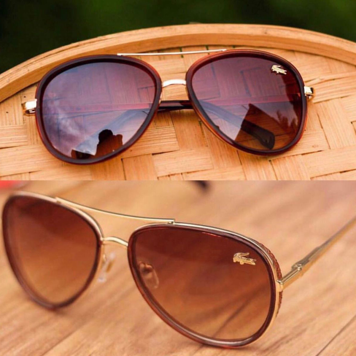 Lusso 0756 Aviator Sunglasses (SUN-LC-0756-BRN2GLD) - SWASTIK CREATIONS The Trend Point SWASTIK CREATIONS The Trend Point