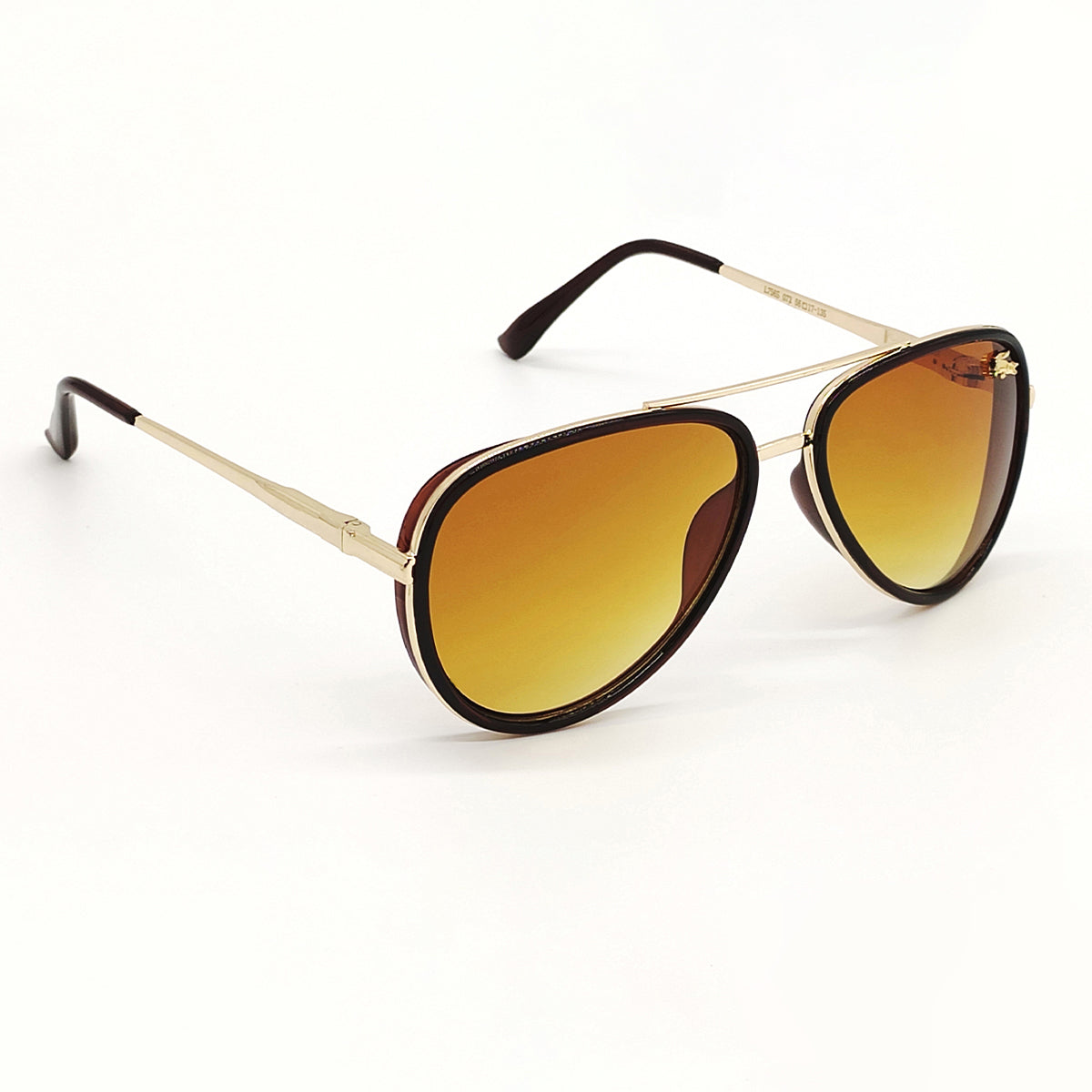 Lusso 0756 Aviator Sunglasses (SUN-LC-0756-BRN2GLD) - SWASTIK CREATIONS The Trend Point SWASTIK CREATIONS The Trend Point