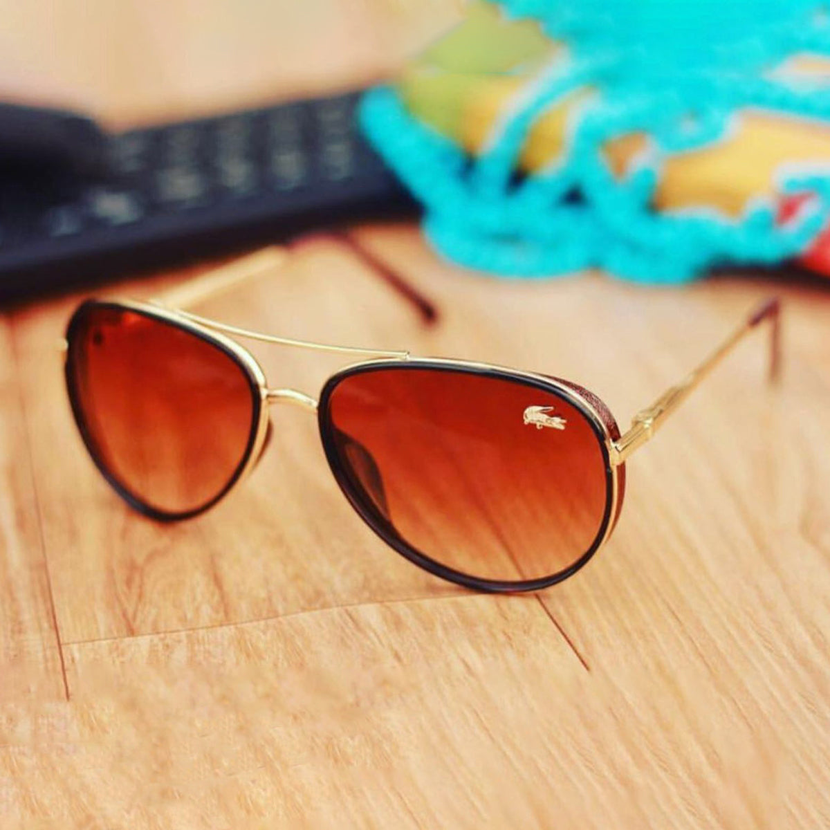 Lusso 0756 Aviator Sunglasses (SUN-LC-0756-BRN2GLD) - SWASTIK CREATIONS The Trend Point SWASTIK CREATIONS The Trend Point