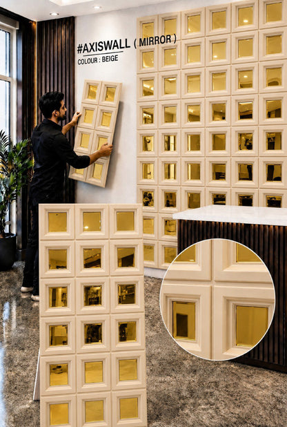 #AxisWall Mirror 103 – 40mm PU Stone Finish Panels - Size 2x4ft- 5 color options