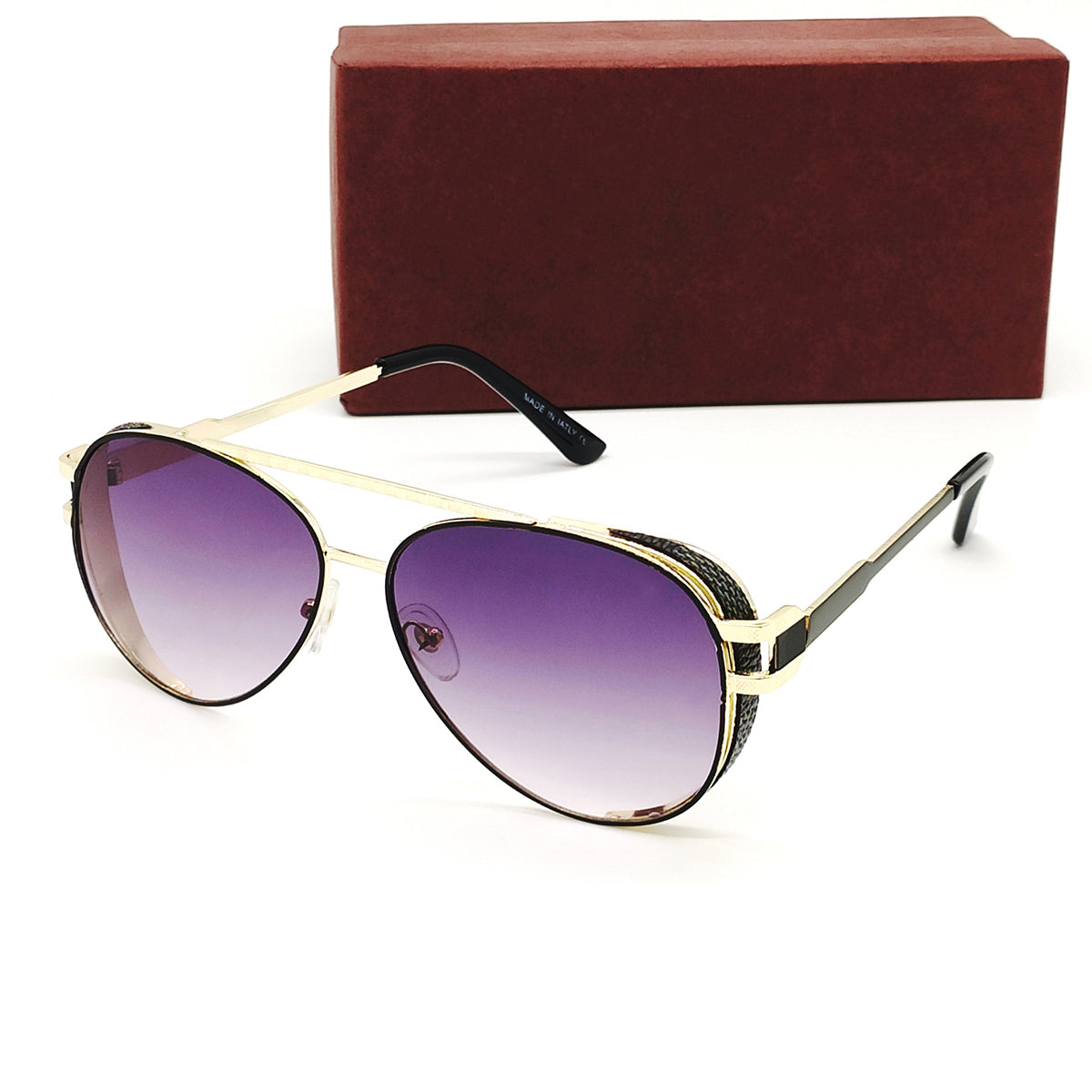 Black Firenze Aviator Sunglasses (SUN-LV-7039-BLK2GLD) SWASTIK CREATIONS The Trend Point