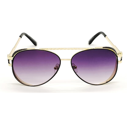 Black Firenze Aviator Sunglasses (SUN-LV-7039-BLK2GLD)