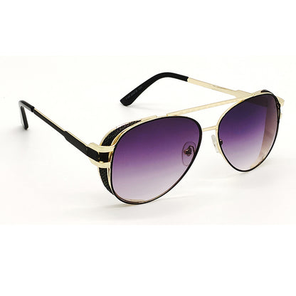 Black Firenze Aviator Sunglasses (SUN-LV-7039-BLK2GLD)