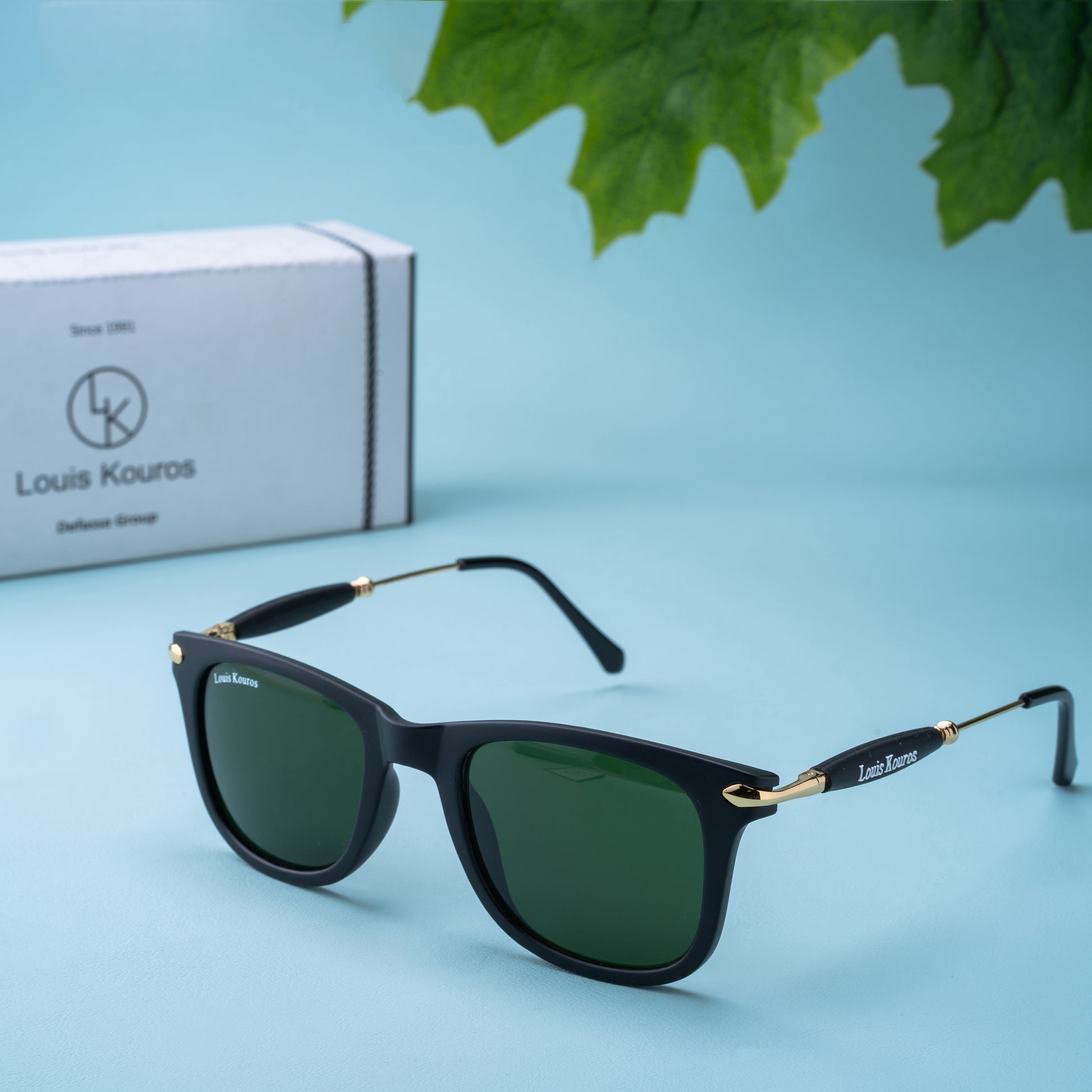 Green Buloster Square Sunglasses (SUN-LK-2148-GRN1GLD-M)