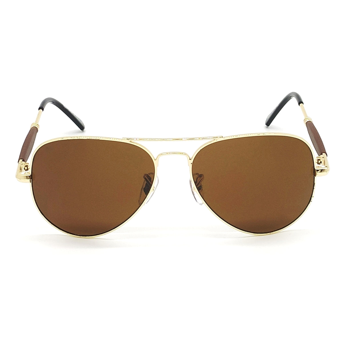 Brown Ancestral Aviator Sunglasses (SUN-RN-3517-BRN1GLD-M) SWASTIK CREATIONS The Trend Point