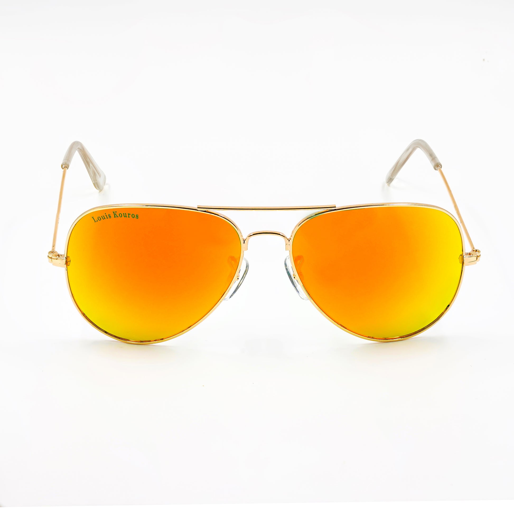 Orange Armstoner Aviator Premium Sunglasses (SUN-LK-3026-ORG3GLD-M)