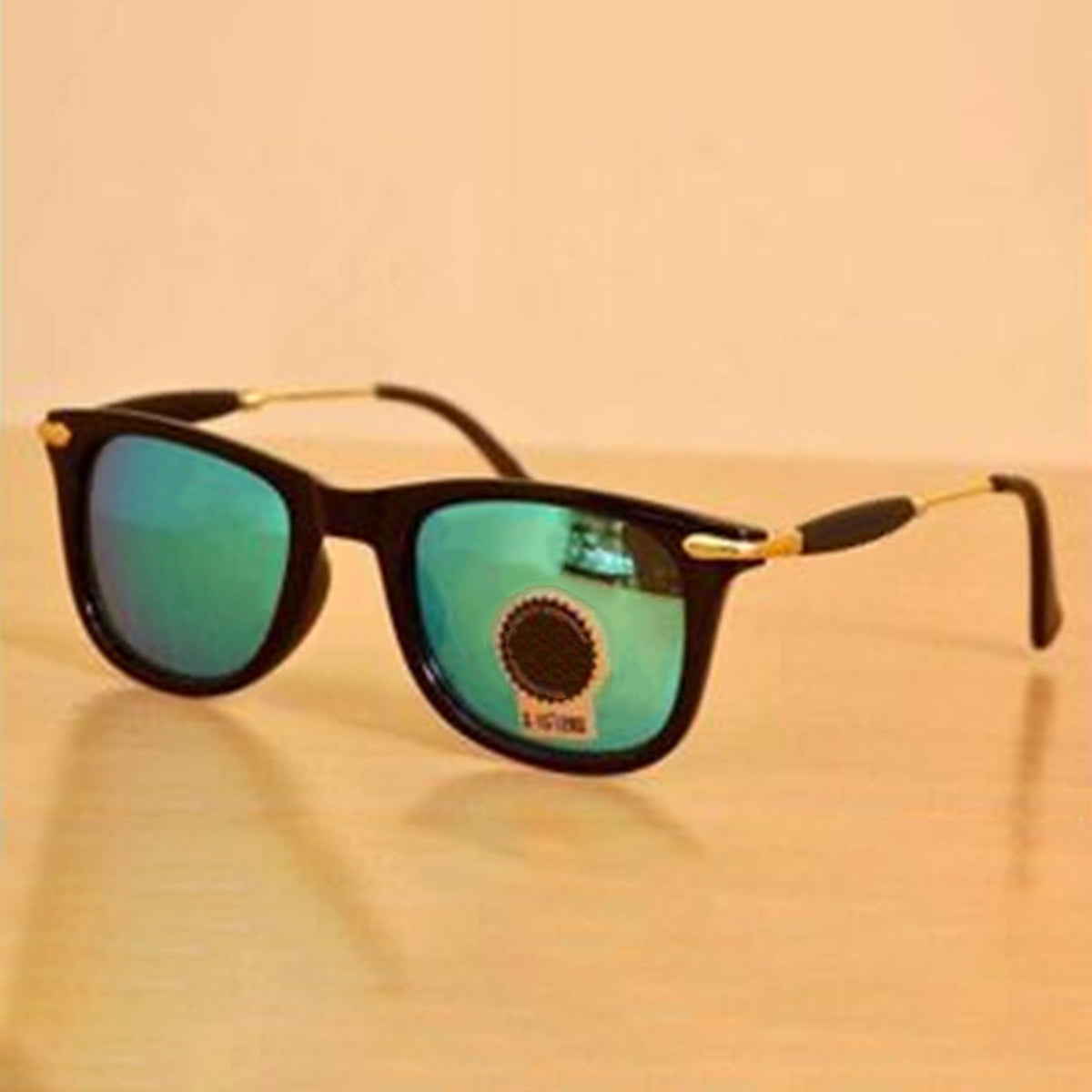 Aqua Green Enigte Square Sunglasses (SUN-RN-2148-AQG3GLD-M) SWASTIK CREATIONS The Trend Point