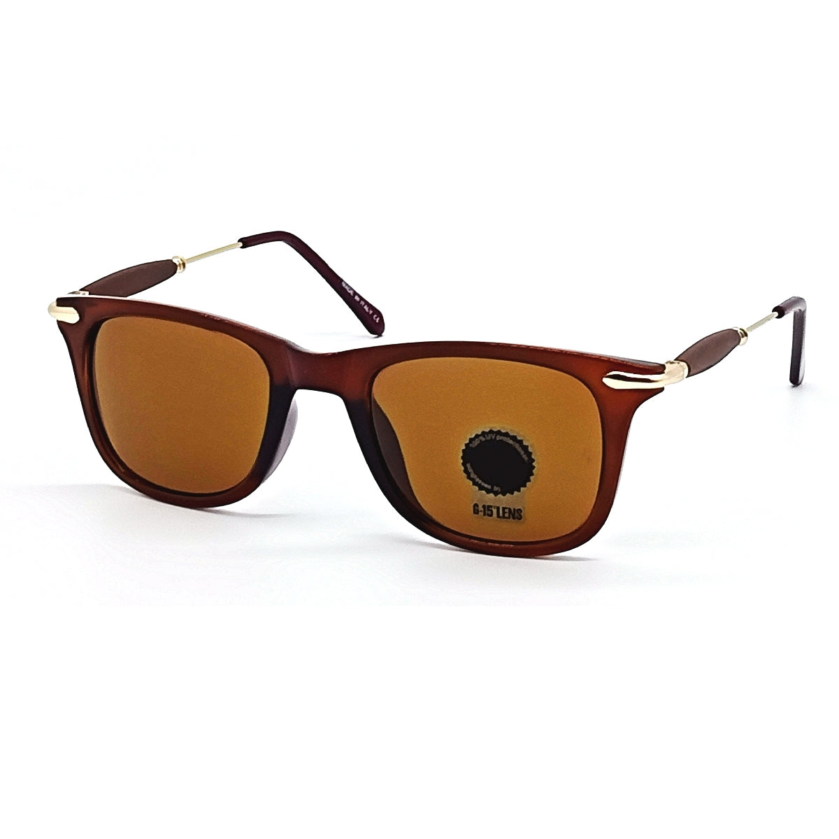 Brown Enigte Square Sunglasses (SUN-RN-2148-BRN1GLD-M) SWASTIK CREATIONS The Trend Point