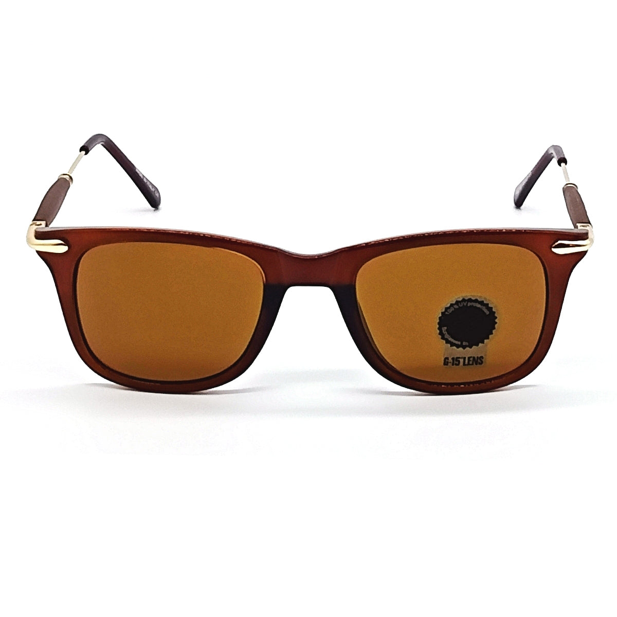 Brown Enigte Square Sunglasses (SUN-RN-2148-BRN1GLD-M) SWASTIK CREATIONS The Trend Point