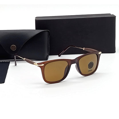 Brown Enigte Square Sunglasses (SUN-RN-2148-BRN1GLD-M)