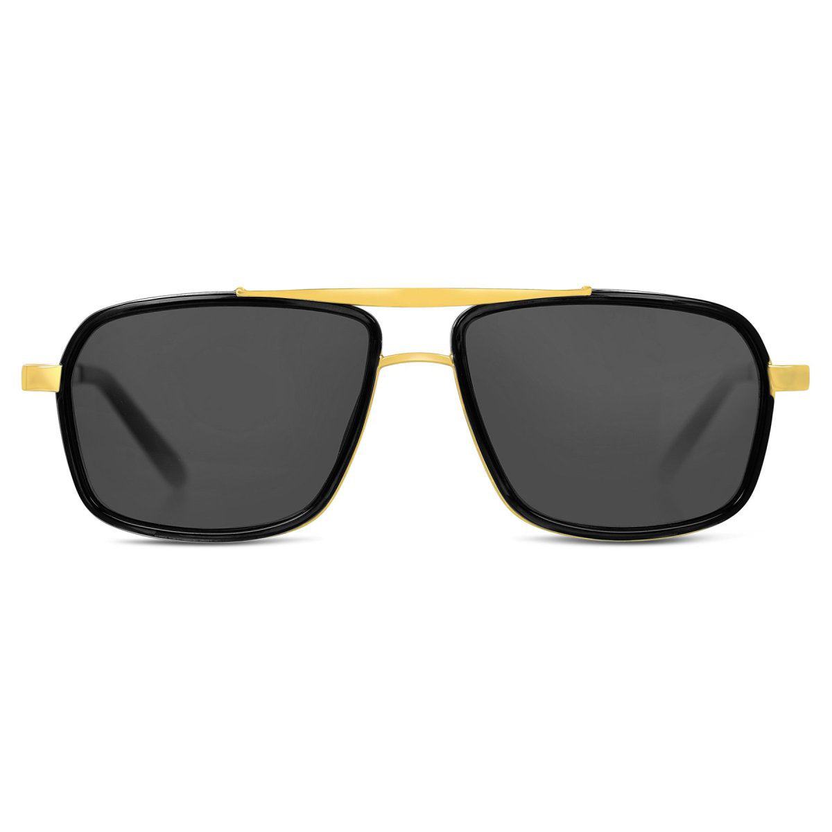 Madarian 4413 Square Sunglasses (SUN-RN-4413-BLK1GLD-M) SWASTIK CREATIONS The Trend Point