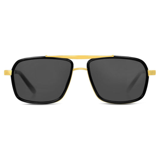 Madarian 4413 Square Sunglasses (SUN-RN-4413-BLK1GLD-M)