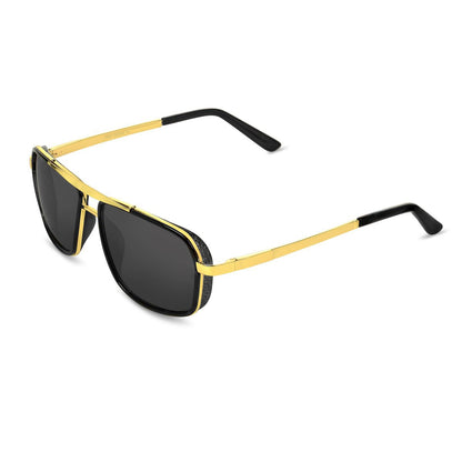 Madarian 4413 Square Sunglasses (SUN-RN-4413-BLK1GLD-M)