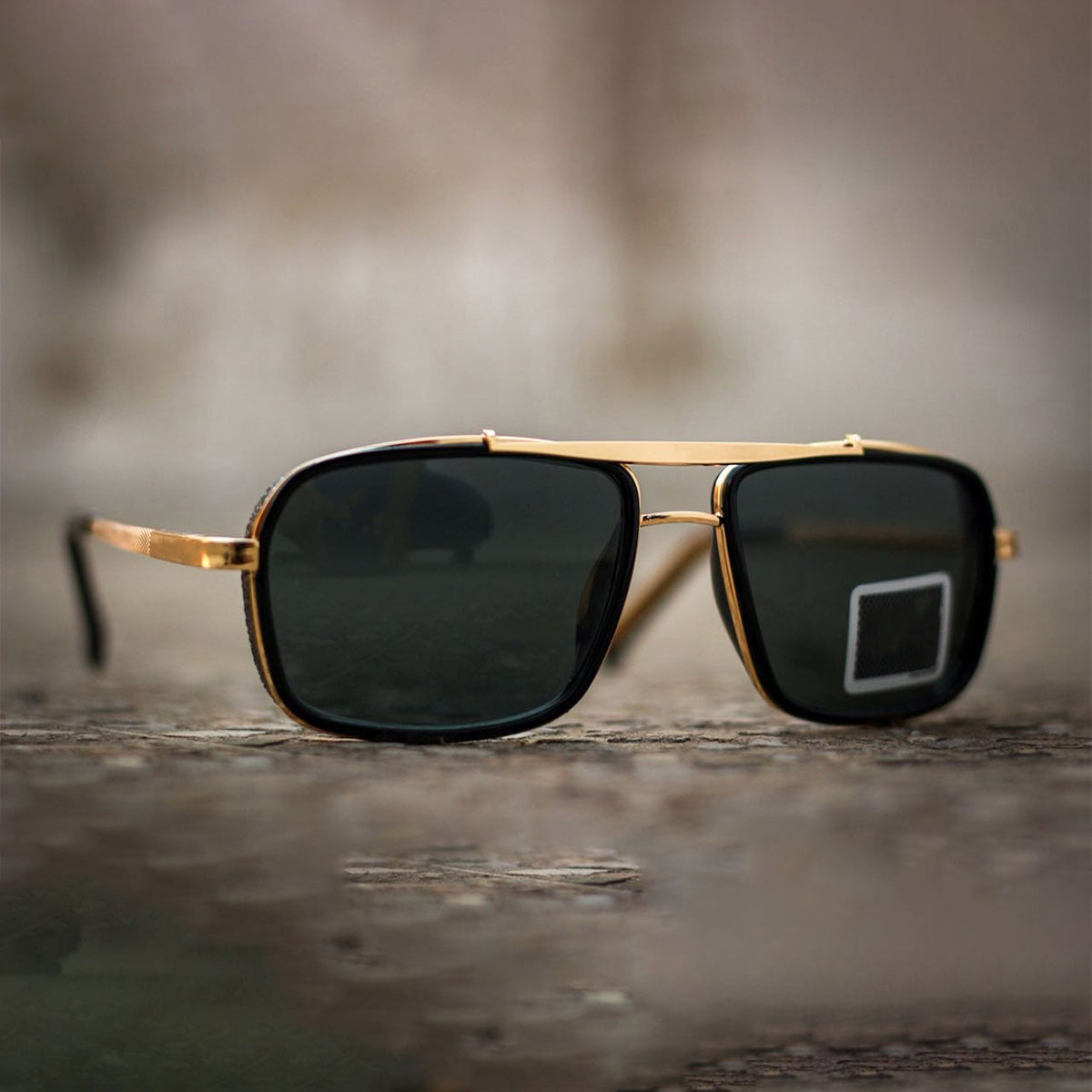 Madarian 4413 Square Sunglasses (SUN-RN-4413-BLK1GLD-M) SWASTIK CREATIONS The Trend Point