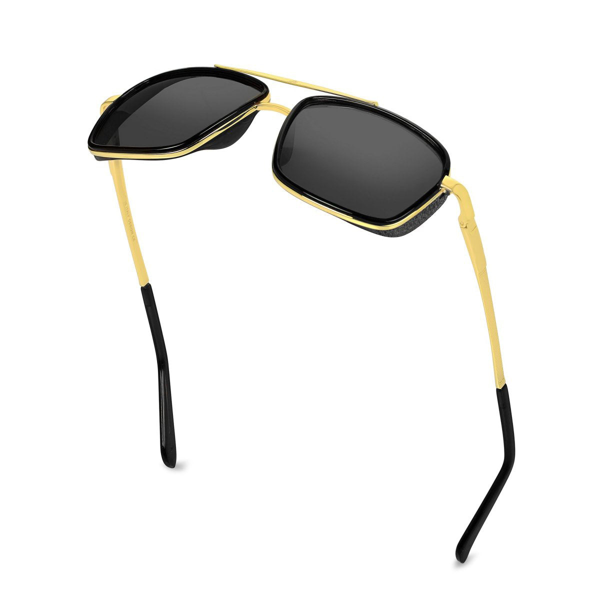 Madarian 4413 Square Sunglasses (SUN-RN-4413-BLK1GLD-M) SWASTIK CREATIONS The Trend Point