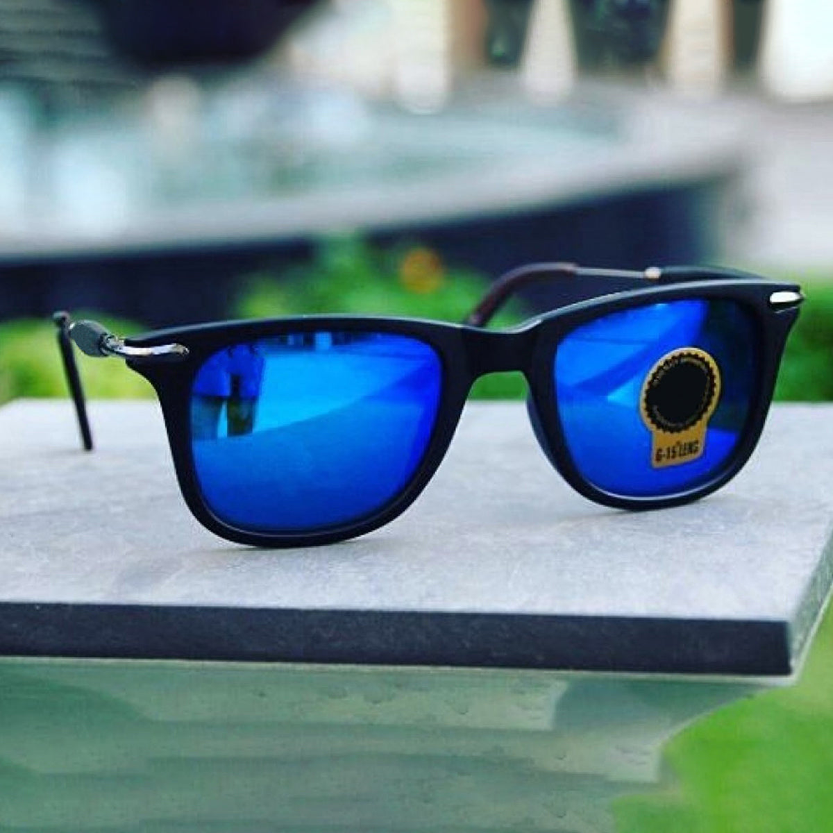 Blue Enigte Square Sunglasses (SUN-RN-2148-BLU3BLK-M) SWASTIK CREATIONS The Trend Point