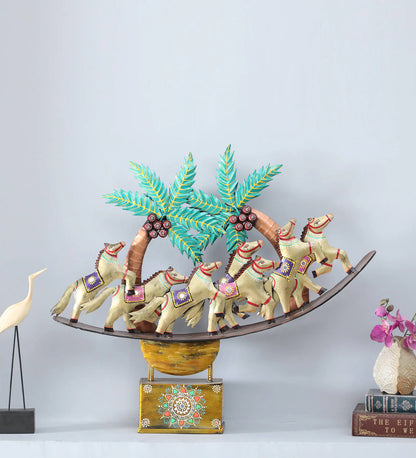 Running Horse Multicolour Iron Figurine - SWASTIK CREATIONS The Trend Point