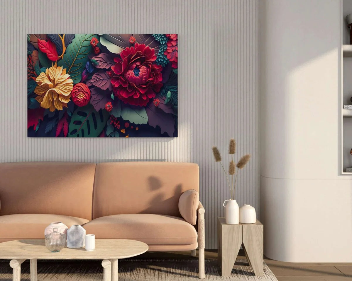 CH-FLW-LDP50 Flower Canvas Paintings For Wall Decoration For Living Room Bedroom Home Office & Hotels SWASTIK CREATIONS The Trend Point