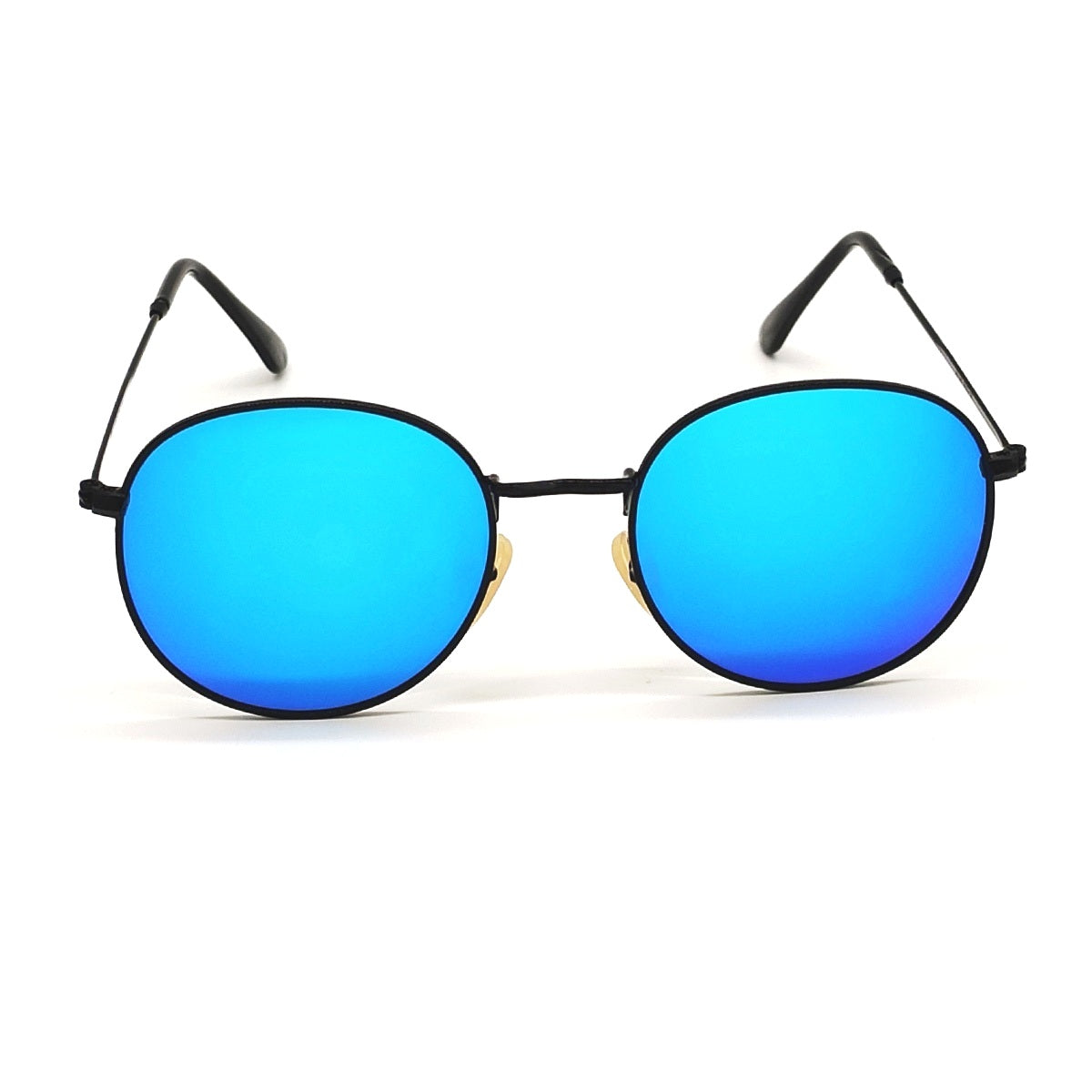 Aqua Blue Nubelight Round Sunglasses (SUN-RN-3447-AQB3BLK-M) SWASTIK CREATIONS The Trend Point