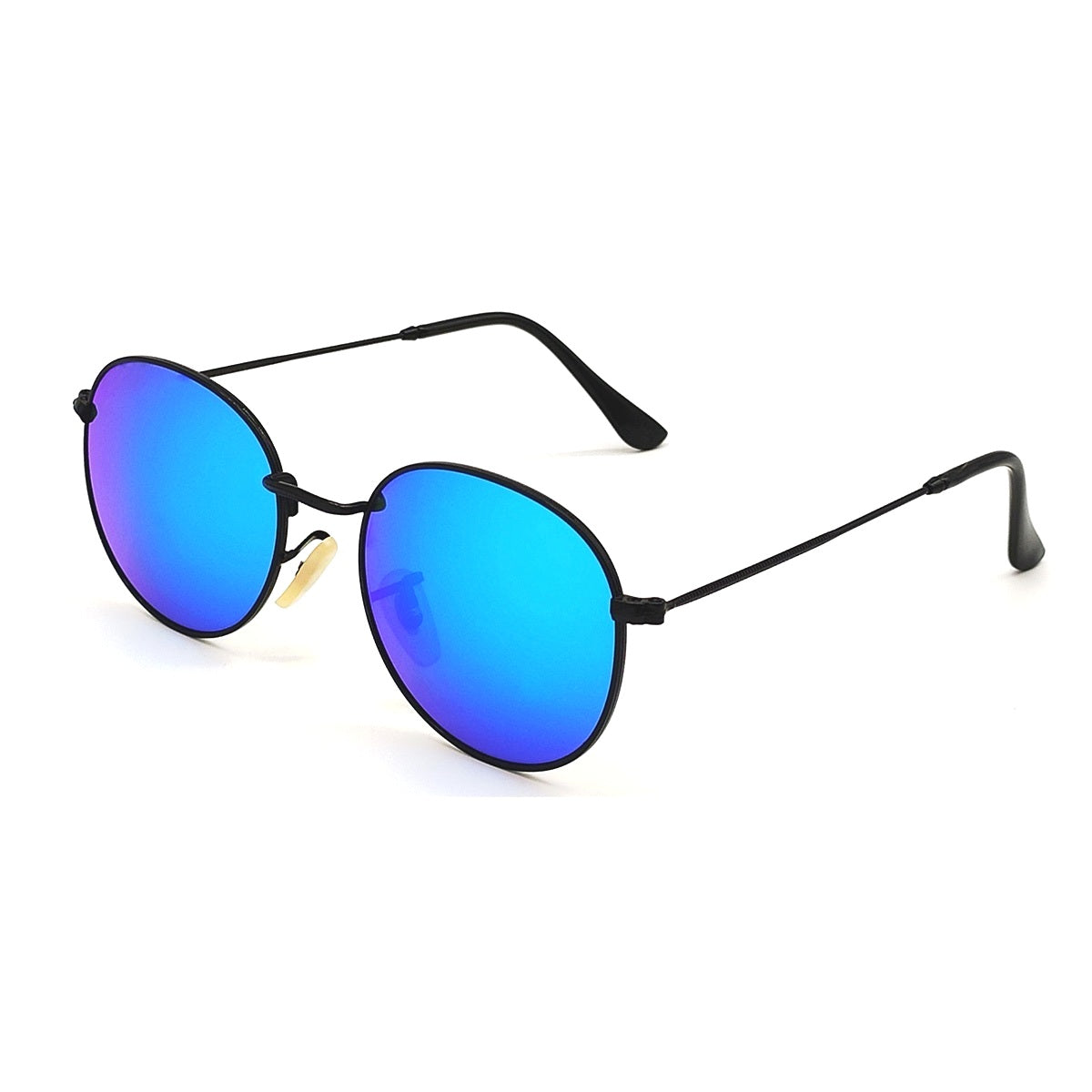 Aqua Blue Nubelight Round Sunglasses (SUN-RN-3447-AQB3BLK-M) SWASTIK CREATIONS The Trend Point