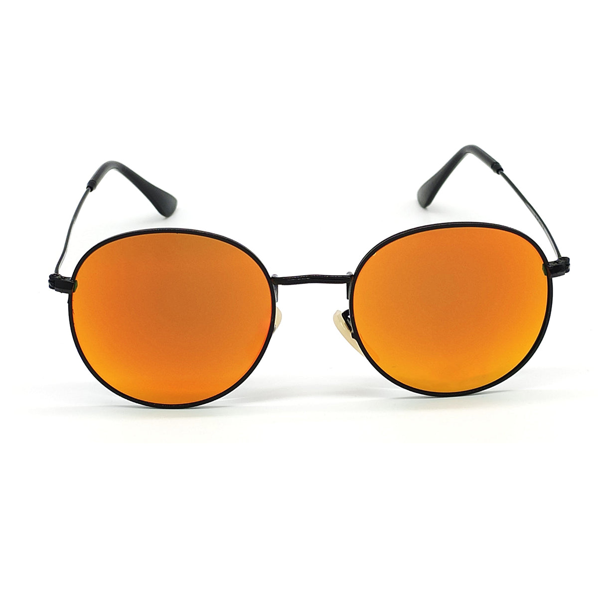 Orange Nubelight Round Sunglasses (SUN-RN-3447-ORG3BLK-M) SWASTIK CREATIONS The Trend Point