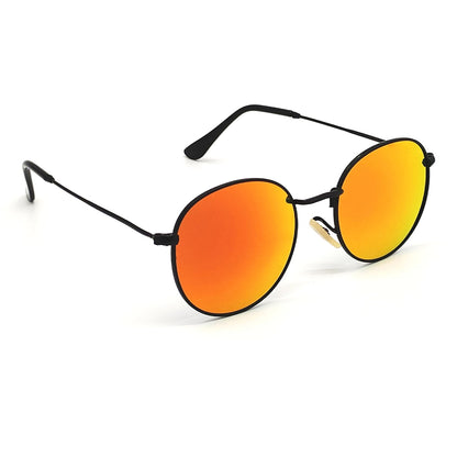 Orange Nubelight Round Sunglasses (SUN-RN-3447-ORG3BLK-M)