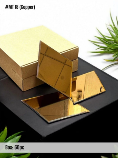 #MT18 Copper Self Adhesive Glass Mosaic Tile (Box of 60pcs) (1 Tile Coverage Area 0.6 Sq Ft)