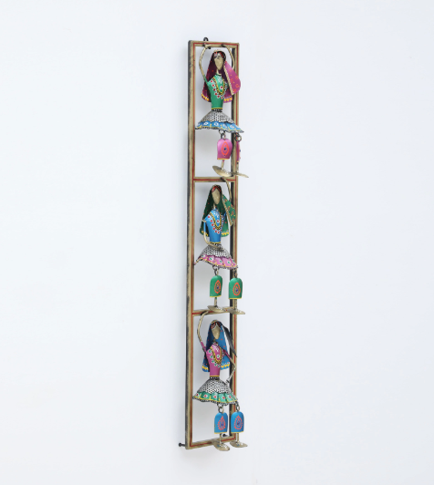 Decorative Kalbaliya Lady Multicolour Metal Wall Art