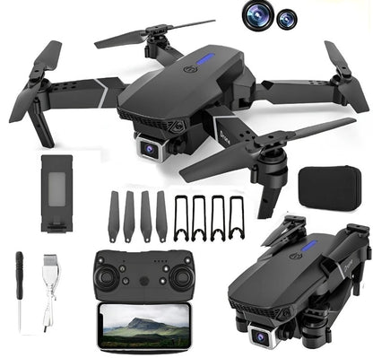 E88 Drone with Dual 4K HD Camera,FPV Live Video,Optical Flow Positioning Drone