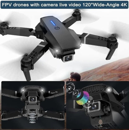 E88 Drone with Dual 4K HD Camera,FPV Live Video,Optical Flow Positioning Drone