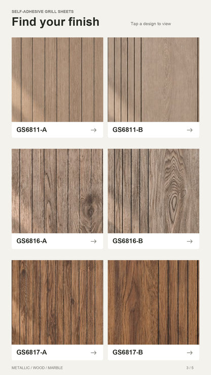 Grille Sheets - Self Adhesive Sheets (Size 2ft * 2.8m) - 10 colors option