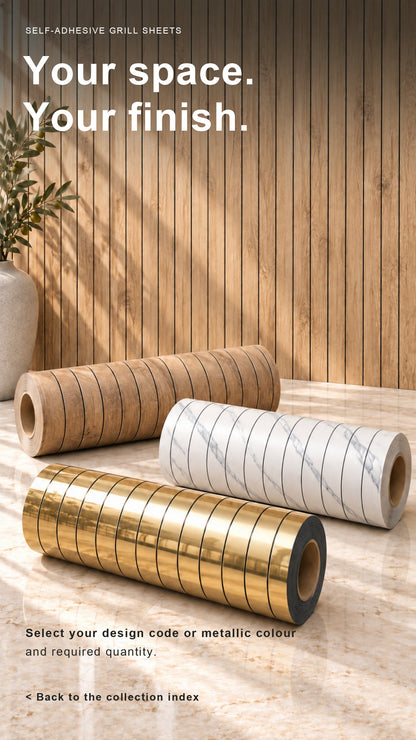 Grille Sheets - Self Adhesive Sheets (Size 2ft * 2.8m) - 10 colors option