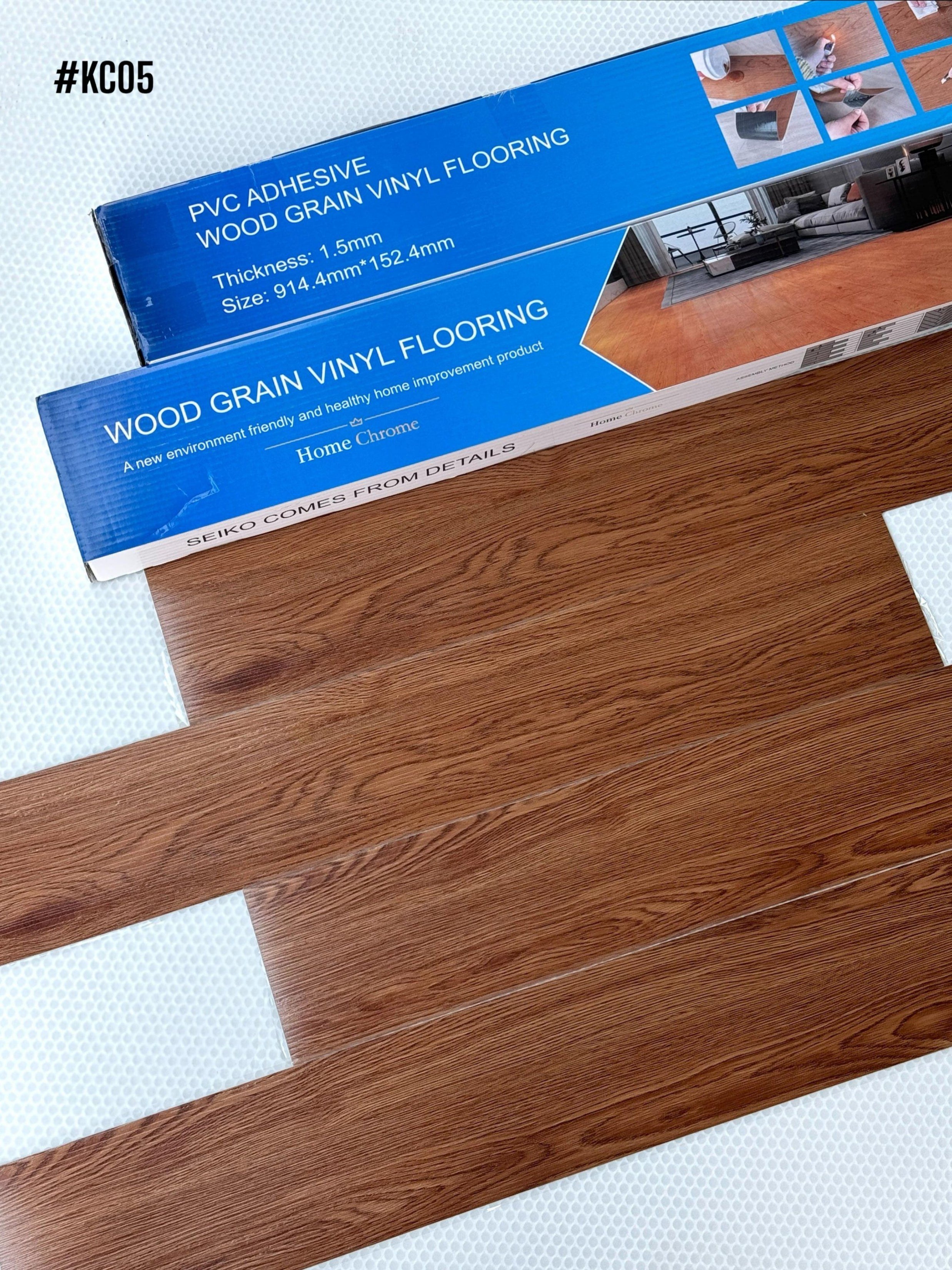 Self-Adhesive LVT PVC Plank Flooring (covers 54sqft per box) (8 colors option) - SWASTIK CREATIONS The Trend Point