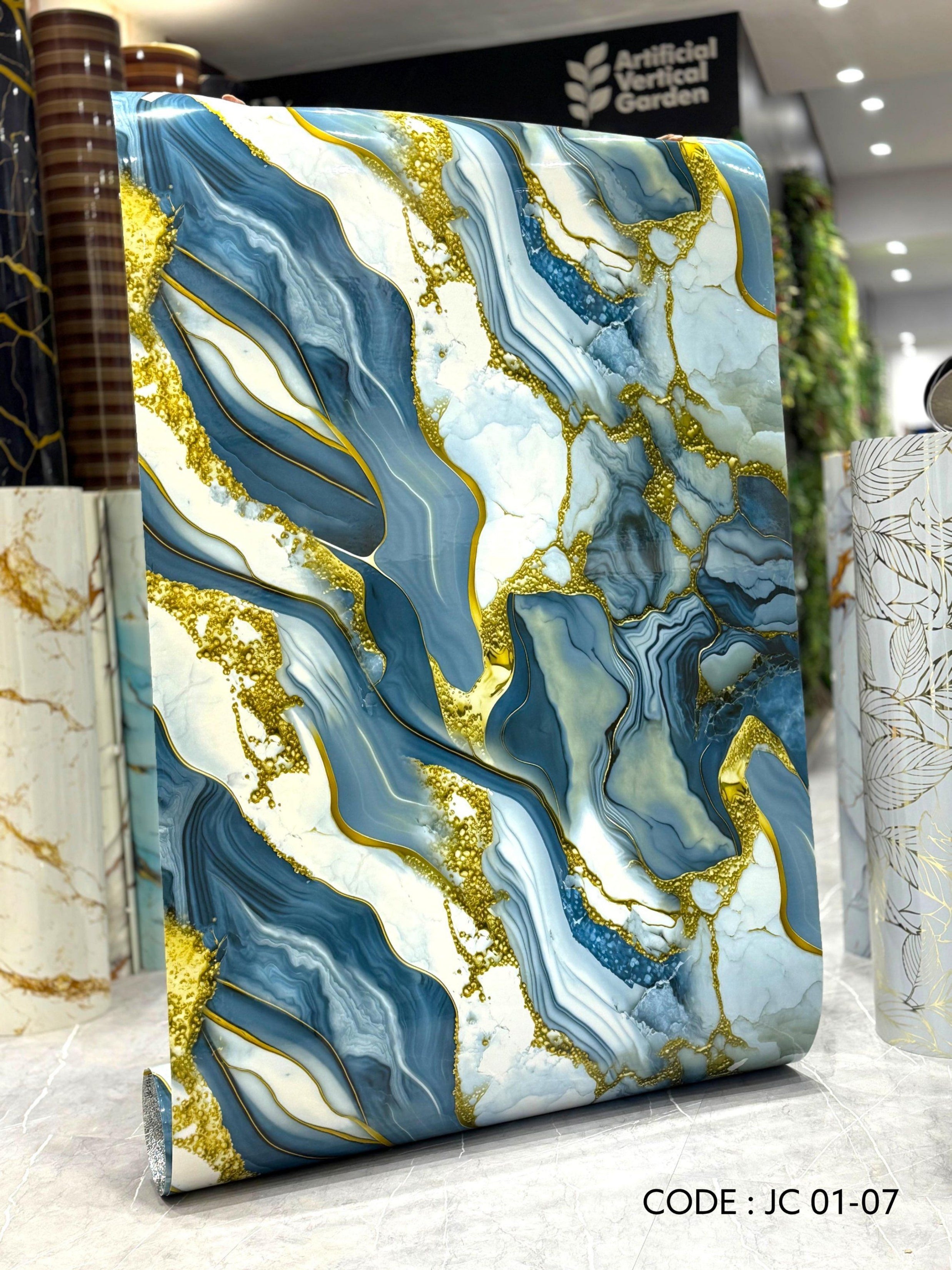 Self Adhesive UV Marble Sheets (size 10 x 4 Feet) JC 01-07 - SWASTIK CREATIONS The Trend Point