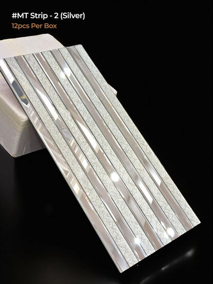 Self adhesive Mosaic Silver Fluted Mirror Panels (Min 12PCS) (Size 12x24 inches) - SWASTIK CREATIONS The Trend Point