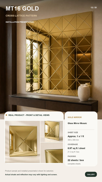 #MT16 Exclusive Glass Mosaic Tile (MOQ 22 Pcs) (1 Tile Coverage Area 0.9 Sq Ft) -2 colors options